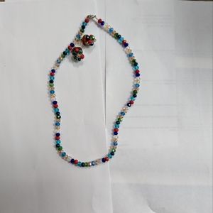 Beaded Necklace with Earrings